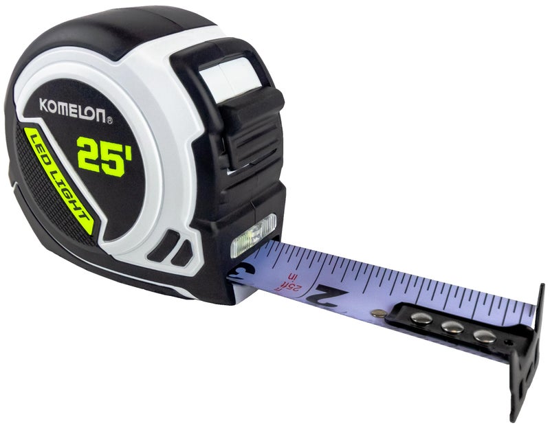 KOMELON مقياس شريط ضوء LED من كوميلون، أبيض/أسود - 25 قدم - 25LED - Image 1